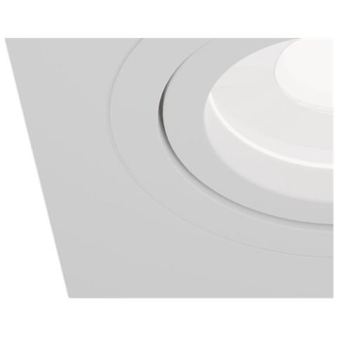 Faretto Da Incasso Moderno Atom Alluminio Bianco 1 Luce Diffusore Tessile - Foto 2