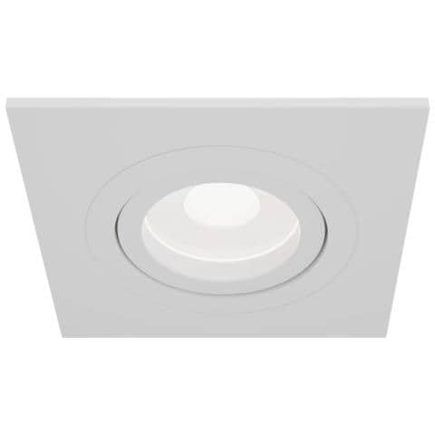 Faretto Da Incasso Moderno Atom Alluminio Bianco 1 Luce Diffusore Tessile - Foto 1