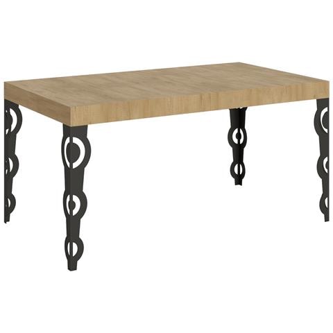 Tavolo Allungabile 90x160/264 Cm Karamay Telaio Antracite - Quercia Natura - Foto 5