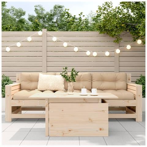 Tavolo Da Giardino 100x50x75 Cm In Legno Massello Di Pino - Foto 3