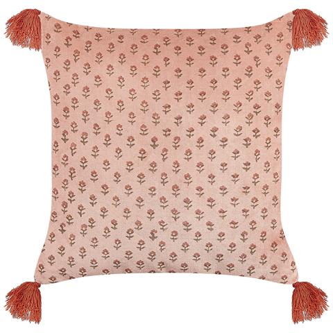 Set Di 2 Cuscini Rumhora Velluto 45 X 45 Cm Rosa Trama Floreale - Foto 7