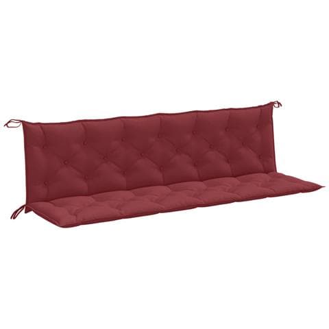 Cuscini Panca Giardino 2pz Rosso Vino Mélange 200x50x7 Cm - Foto 2