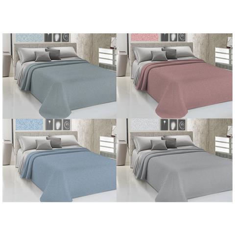 Copriletto Piquet Primavera Estate 100% Cotone Disegno 8026 1 Piazza E Mezza Blu - Foto 2