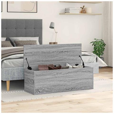 Contenitore Portaoggetti Grigio Sonoma 102x35x35 Cm Truciolato - Foto 3