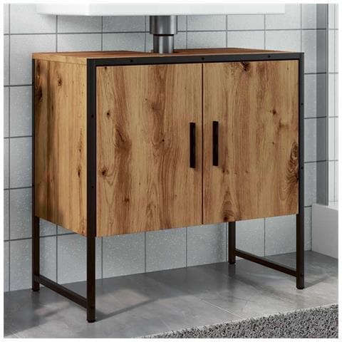 Mobile Lavabo Bagno Rovere Artigianale Legno Multistrato - Foto 1