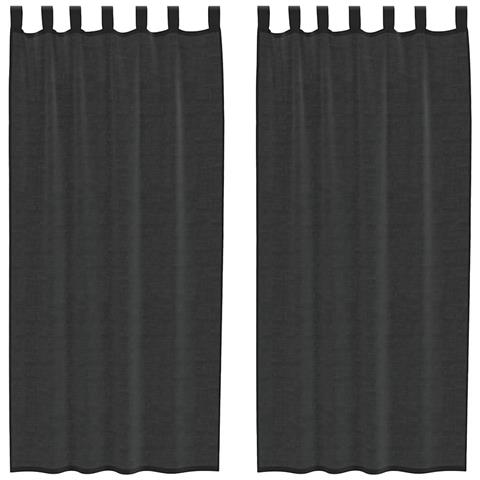 Tende In Voile Con Linguetta 2 Pz Nero - Foto 1