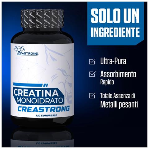 Creatina Monoidrata 3000mg Vegan Creastrong, Creatina Pura Certificata Vitastrong Senza Ogm - Foto 4