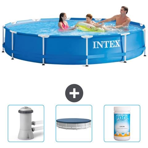 Piscina Fuori Terra - In Giro - 366x366x76 Cm - Blu - Include Accessori Coordinati Cb75 - Foto 1