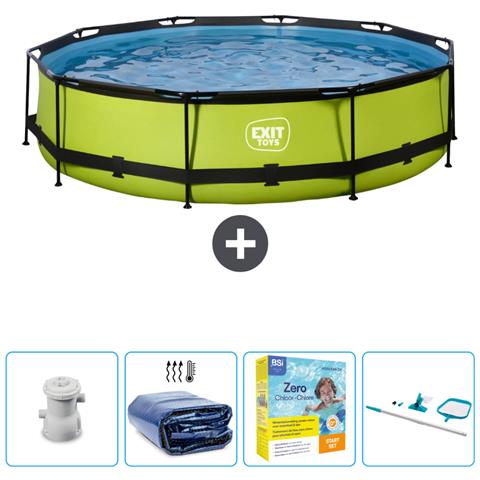 Piscina Fuori Terra - In Giro - 360x360x76 Cm - Groen - Include Accessori Coordinati Cb28 - Foto 1