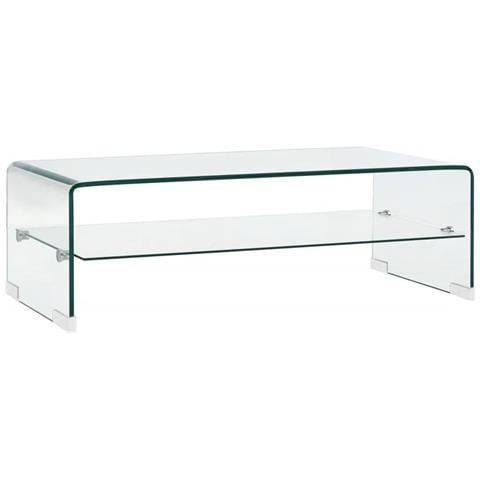 Tavolino Da Salotto Trasparente 98x45x31 Cm In Vetro Temperato - Foto 2