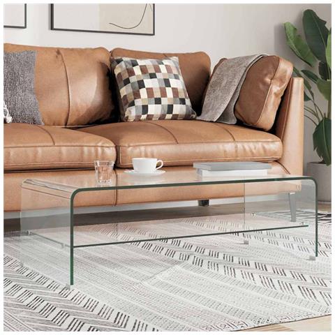 Tavolino Da Salotto Trasparente 98x45x31 Cm In Vetro Temperato - Foto 7