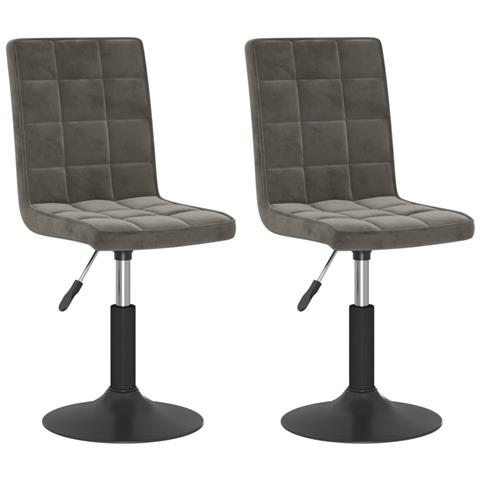 Lusso Casadino - Sedie Da Pranzo Girevoli 2 Pz Grigio Scuro In Velluto - Foto 1