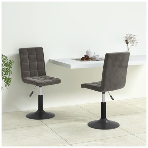 Lusso Casadino - Sedie Da Pranzo Girevoli 2 Pz Grigio Scuro In Velluto - Foto 8