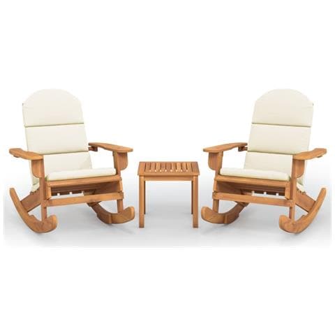 Set Salotto da Giardino Adirondack 3pz Legno Massello di Acacia - Foto 1