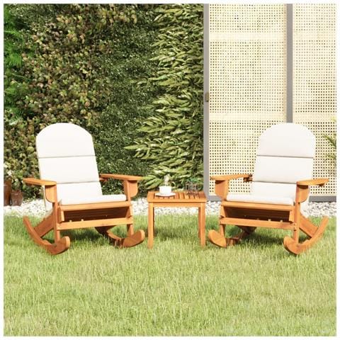 Set Salotto da Giardino Adirondack 3pz Legno Massello di Acacia - Foto 2