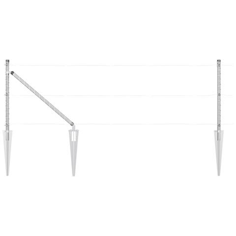 Pali per recinzione con punta 7 pcs Ø32 mm 120 cm in acciaio zincato - Foto 1