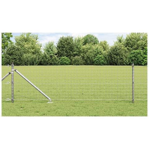 Pali per recinzione con punta 7 pcs Ø32 mm 120 cm in acciaio zincato - Foto 2