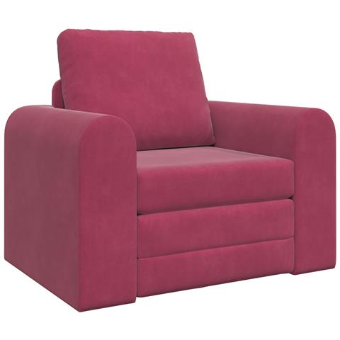 Divano Letto 2 in 1 Rosso Vino 98x71x83 cm Velluto - Foto 1