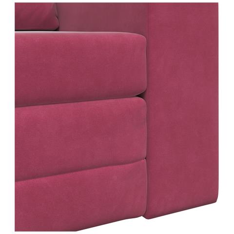 Divano Letto 2 in 1 Rosso Vino 98x71x83 cm Velluto - Foto 9