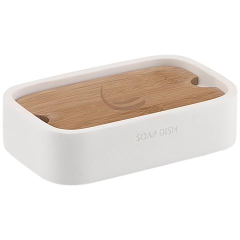 Portasapone D'appoggio In Resina E Bambù 1311 Serie Ninfea Bianco Matt - Foto 1