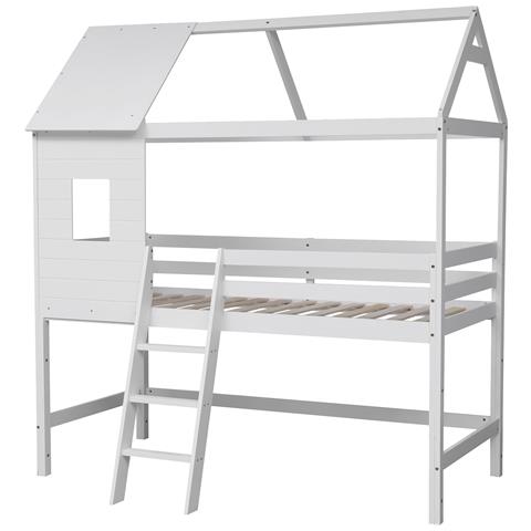 Letto A Soppalco Per Bambini 190x90cm Bianco Margot - Foto 1