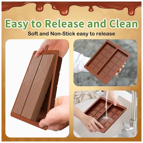 Romanvic Stampi In Silicone Per Cioccolato Dubai Profondi 2 Pezzi Marroni - Foto 2