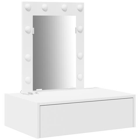 Tavolo da trucco a muro con luci LED - Bianco - Foto 1