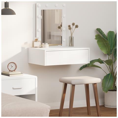 Tavolo da trucco a muro con luci LED - Bianco - Foto 2