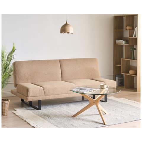 Divano Letto 2 Posti York Bouclé Beige Sabbia - Foto 1