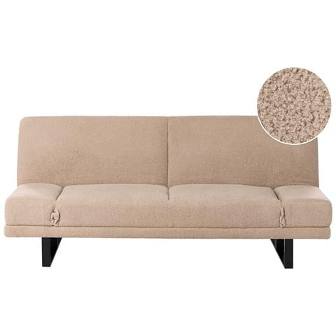 Divano Letto 2 Posti York Bouclé Beige Sabbia - Foto 2