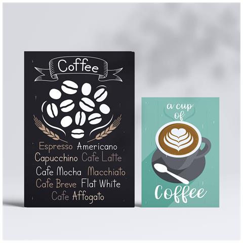 Set Di 6 Stampe Caffè Illustrazioni A Colori Di Caffè E Bevande Su Cartelloni Pubblicitari Illustrazioni Estetiche Per La Casa A3 & A4 Senza Cornice - Foto 2