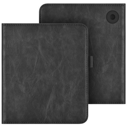 Custodia Nera In Pelle Pu Con Supporto Compatibile Con Kobo Libra Color - Antiurto, Portatile, Con Porta Carte - Foto 5