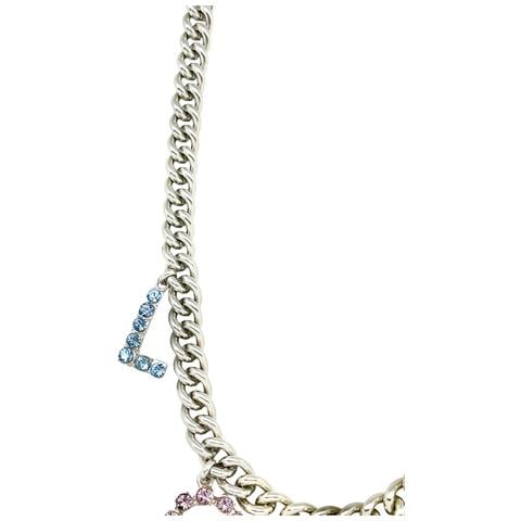 Collana Lunga Love In Cristallo Sw Multicolore E Argento 10µ - Foto 2