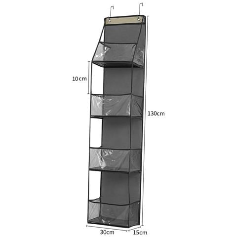 Organizzatore A 4 Tasche Da Appendere Alla Porta - Soluzione Di Stoccaggio In Tessuto Non Tessuto Grey - Foto 2