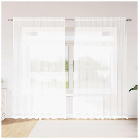Tenda in Pizzo con tende Bianco 200 x 200 cm Poliestere - Foto 2
