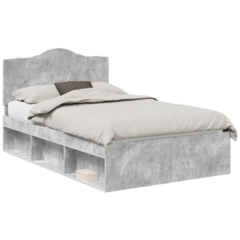 Struttura del letto Calcestruzzo 120 x 200 cm Pino massello - Foto 1