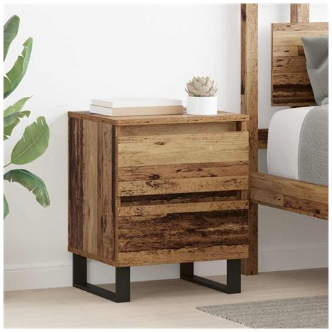 Armadio da Notte con cassetto Legno vecchio 40 x 35 x 50 cm - Foto 2