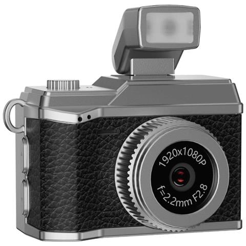 Mini Fotocamera Retrò Con Flash: Video Hd 1080p, Stile Vintage, Registratore Portatile Black - Foto 1