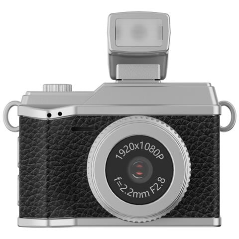 Mini Fotocamera Retrò Con Flash: Video Hd 1080p, Stile Vintage, Registratore Portatile Black - Foto 2