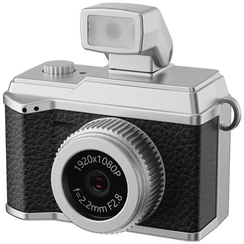 Mini Fotocamera Retrò Con Flash: Video Hd 1080p, Stile Vintage, Registratore Portatile Black - Foto 6