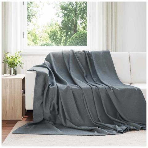 Coperte da Pile 6 pcs Grigio scuro 270 x 240 cm Panno - Foto 2