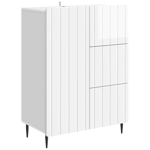 Credenza Bianco Lucido 66 x 34,5 x 91,5 cm Legno ingegnerizzato - Foto 1