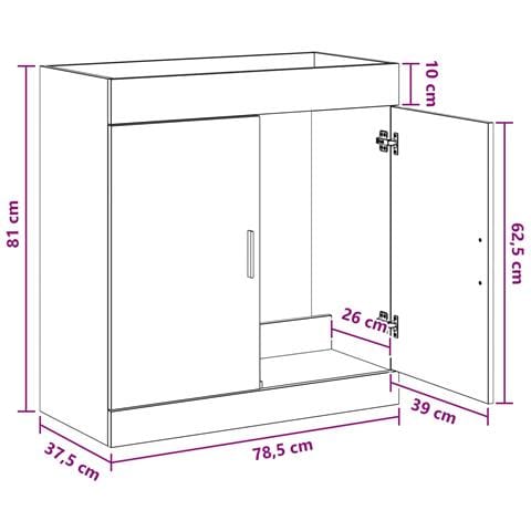 Mobiletto da Bagno Sotto Lavabo Rovere Artigianale - Foto 7