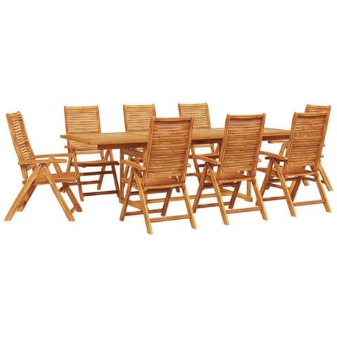 Set da Pranzo per Giardino 9 pcs Marrone - Foto 1