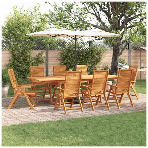 Set da Pranzo per Giardino 9 pcs Marrone - Foto 2