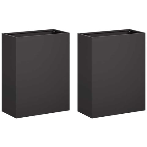 Vaso da giardino 2 pz Nero 40 x 20 x 50 cm - Foto 1