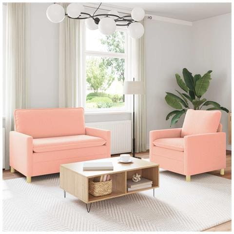 Set di divani 2 pz Rosa Tessuto - Foto 2