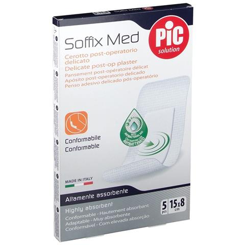 Cerotto Pic Soffix Med in Tnt con Tampone Centrale Assorbente Sterile Monouso 15X8 cm Antibatterico 5 Pezzi - Foto 5