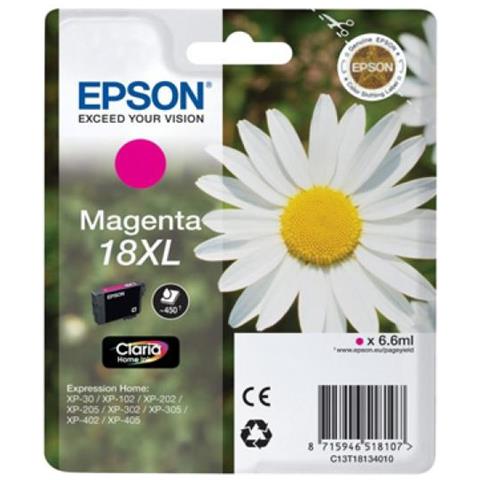 C13T18134020 Cartuccia Ink Originale Magenta per Epson Premium Expression Home XP-212 Capacità 450 Pagine  - Foto 7
