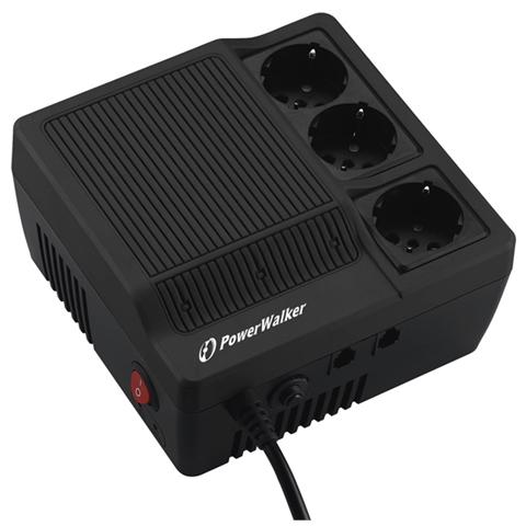 BlueWalker AVR1200, Compatta, Nero, Surriscaldamento, Sovraccarico, Cortocircuito, 0 - 40 °C, 0 - 90%, 191 x 119 x 231 mm - Foto 1